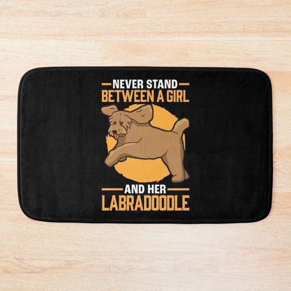 Item preview, Girl with Labradoodle Australia Goldendoodle designed and sold by madgrfx.