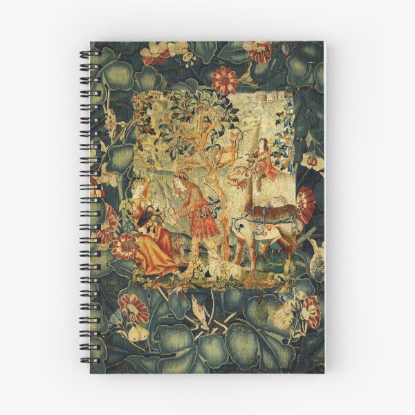 Item preview, WILD MEN, FANTASTIC ANIMALS,BIRDS IN LANDSCAPE Antique Floral Tapestry designed and sold by BulganLumini.