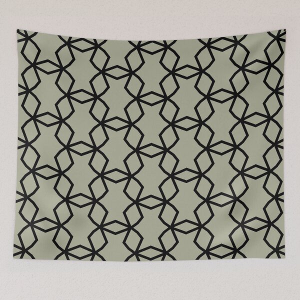 Item preview, Green and Black Geometric Shape Mosaic Pattern Coordinates w/ PPG 2022 Color of the Year Olive Sprig PPG1125-4 - Colour Trends - Hue - Shade designed and sold by ColorOfTheYears.