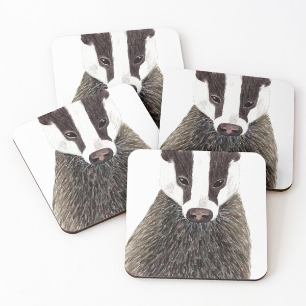 Item preview, Watercolour Badger designed and sold by kittykinsart.