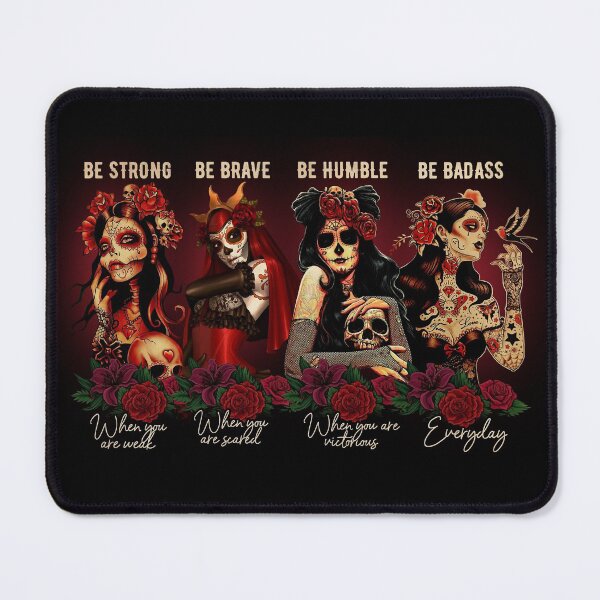 Item preview, Day of the Dead Sugar skull Girl be Strong Brave Humble designed and sold by jazzloud.