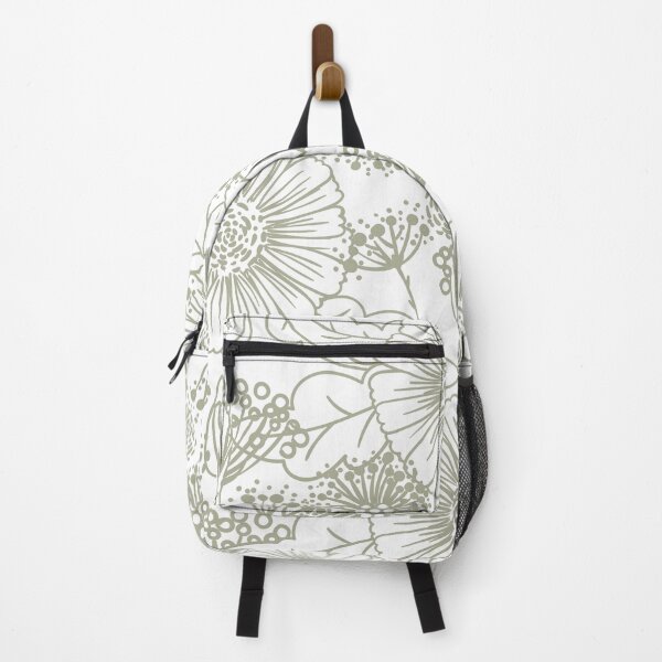Item preview, Green and White Hand Drawn Floral Pattern Coordinates w/ PPG 2022 Color of the Year Olive Sprig PPG1125-4 - Colour Trends - Hue - Shade designed and sold by ColorOfTheYears.