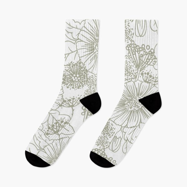 Aperçu de l'œuvre Green and White Hand Drawn Floral Pattern Coordinates w/ PPG 2022 Color of the Year Olive Sprig PPG1125-4 - Colour Trends - Hue - Shade créée et vendue par ColorOfTheYears.