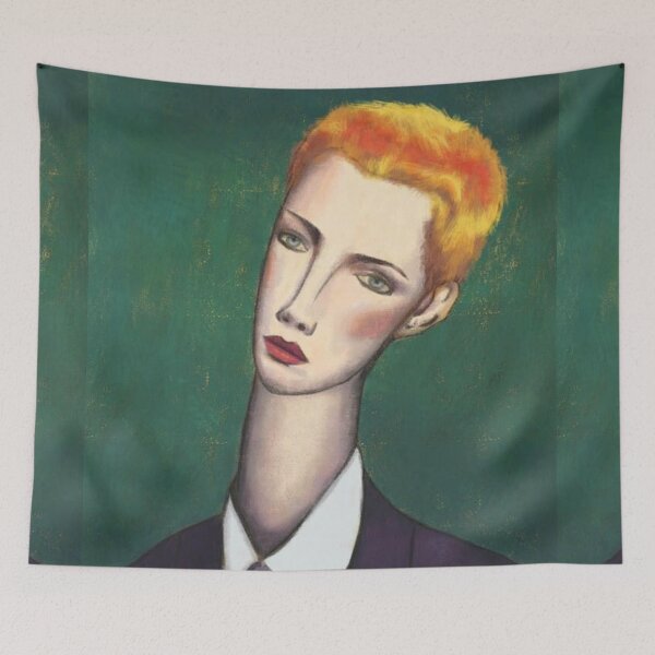 Item preview, Red haired person vintage portrait by Modigliani designed and sold by Vintage Designs +.