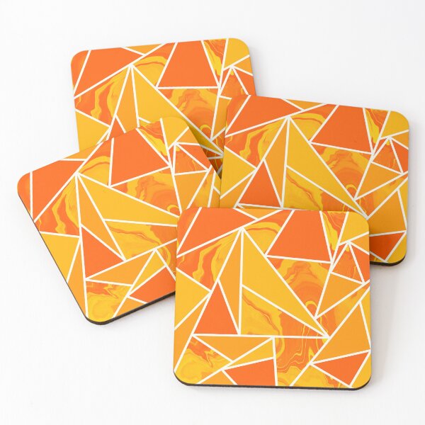 Item preview, Marble Colour Block Pattern in Orange and Yellow designed and sold by forfun-art.