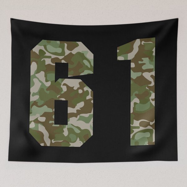 Item preview, Army Camo Number Sixty-one Veteran Lucky Number 61 designed and sold by Urosek.