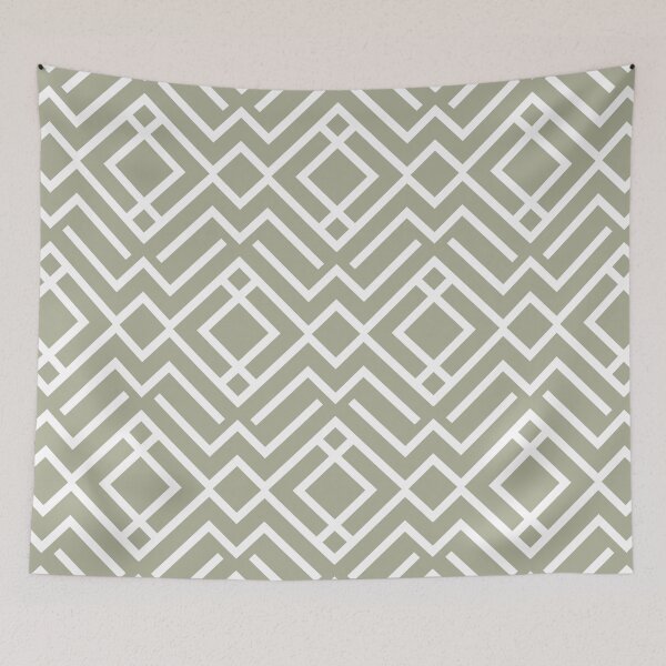 Aperçu de l'œuvre Green and White Stripe Diamond Shape Pattern Coordinates w/ PPG 2022 Color of the Year Olive Sprig PPG1125-4 - Colour Trends - Hue - Shade créée et vendue par ColorOfTheYears.