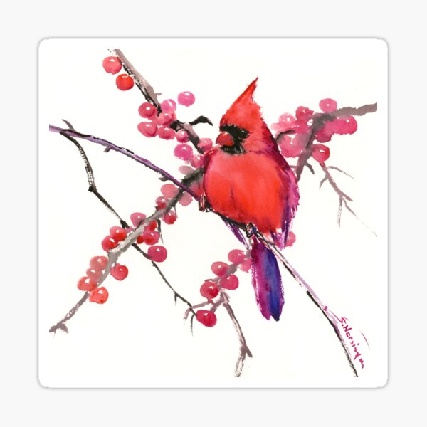 Item preview, Cardinal Bird and Berries designed and sold by surenart.