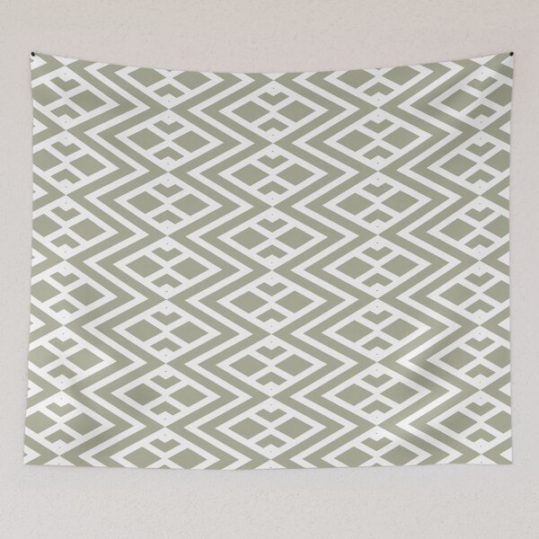 Aperçu de l'œuvre Green and White Diamond Shape Tile Pattern 2 Coordinates w/ PPG 2022 Color of the Year Olive Sprig PPG1125-4 - Colour Trends - Hue - Shade créée et vendue par ColorOfTheYears.