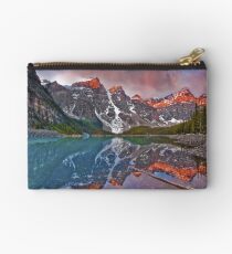 Moraine Lake Sunrise in Banff National Park, the Canadian Rockies Studio Pouch