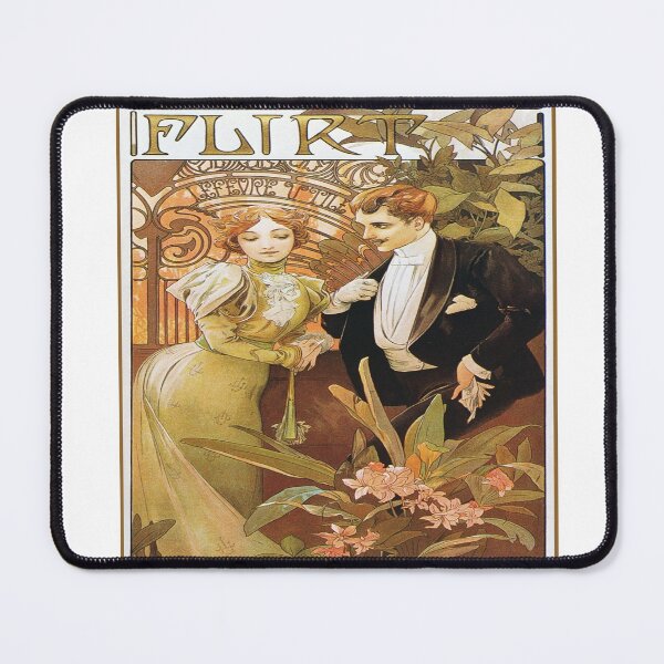 Item preview, Mucha Flirt Biscuits Lefevre-Utile 1895 - Vintgage French Biscuit Poster Reproduction designed and sold by molamode.