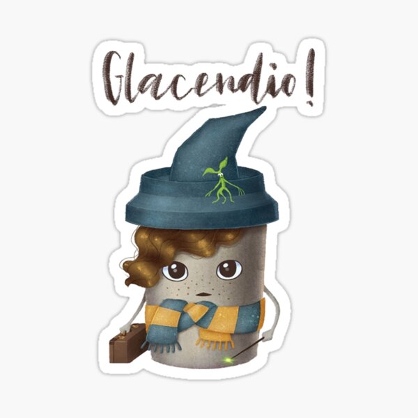 Magic coffee cup. Sticker
