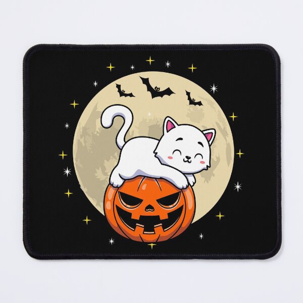 Item preview, Funny Cat Halloween, Cute cat laying on pumpkin, Halloween cat costume designed and sold by NiceSpot.