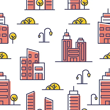 Artwork thumbnail, Magenta Buildings pattern by RafaelLima7