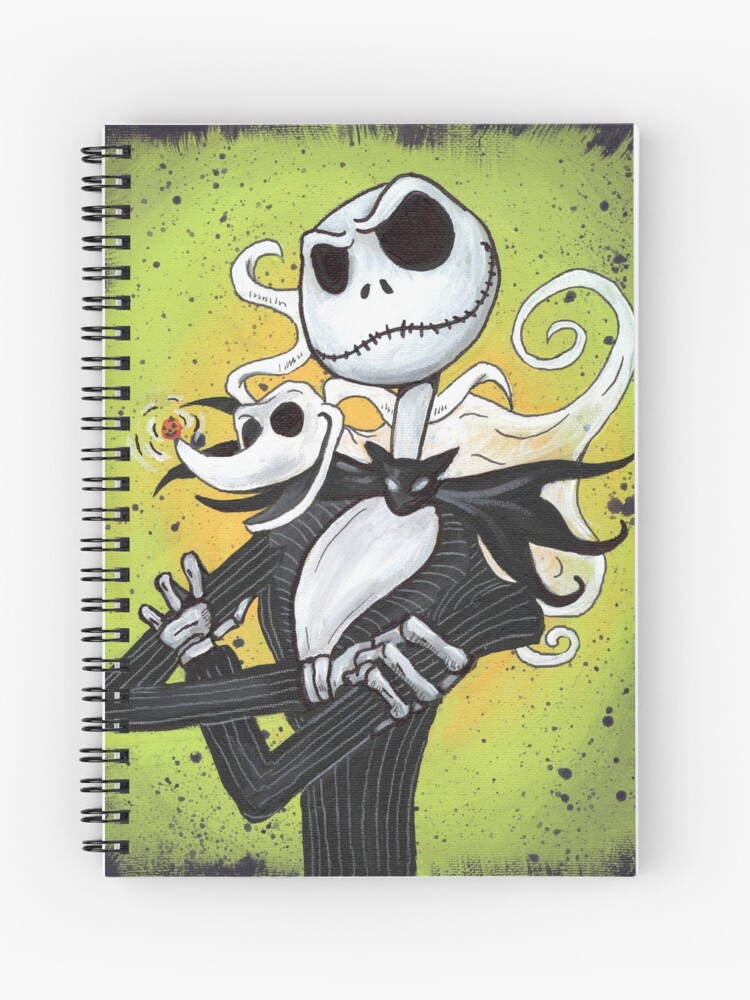 Jack Skellington and Zero - The Nightmare Before Christmas Spiral Notebook  by 11UponaTime