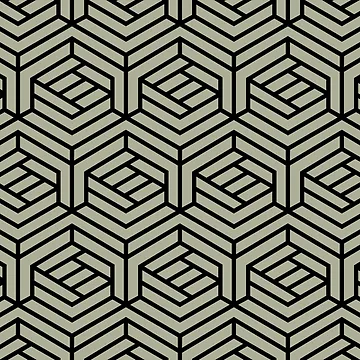 Imagen de la obra Green and Black Modern Cube Shape Pattern Coordinates w/ PPG 2022 Color of the Year Olive Sprig PPG1125-4 - Colour Trends - Hue - Shade de ColorOfTheYears