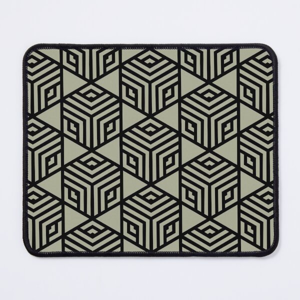 Item preview, Green and Black Modern Stripe Cube Tile Pattern Coordinates w/ PPG 2022 Color of the Year Olive Sprig PPG1125-4 - Colour Trends - Hue - Shade designed and sold by ColorOfTheYears.