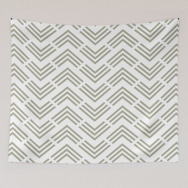 Item preview, Green and White Chevron Rhombus Arrow Pattern Coordinates w/ PPG 2022 Color of the Year Olive Sprig PPG1125-4 - Colour Trends - Hue - Shade designed and sold by ColorOfTheYears.