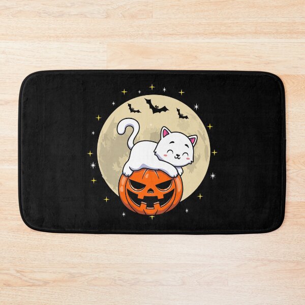 Item preview, Funny Cat Halloween, Cute cat laying on pumpkin, Halloween cat costume designed and sold by NiceSpot.