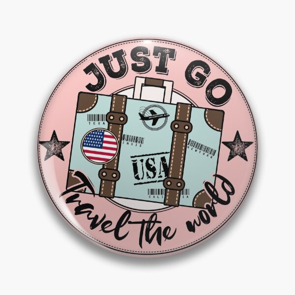 Item preview, Vintage Suitcase Just Go Travel The World USA flag designed and sold by JooArtPrints  ★★★★★.