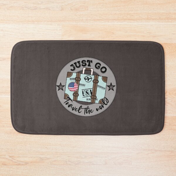 Item preview, Vintage Suitcase Just Go Travel The World USA flag designed and sold by JooArtPrints  ★★★★★.