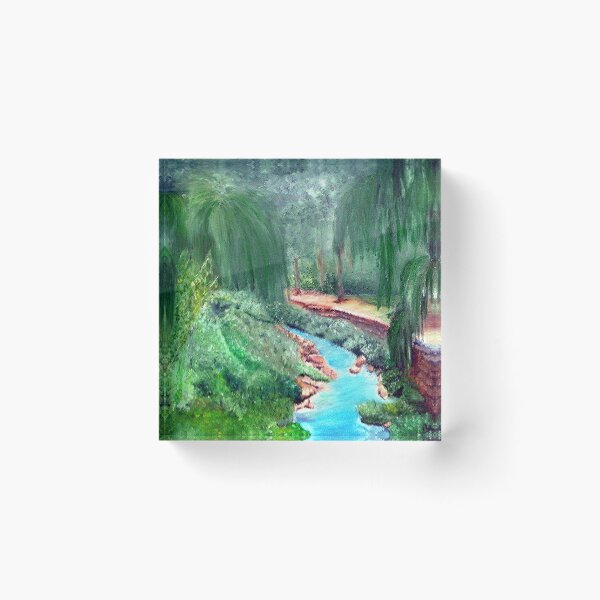Artikelvorschau, TRAUERWEIDE UND RUHIGER BACH, LANDSCHAFT FINE ART PRINT, LANDSCHAFT INSPIRIERT VON DER NATUR entworfen und verkauft von Adri Barnard.