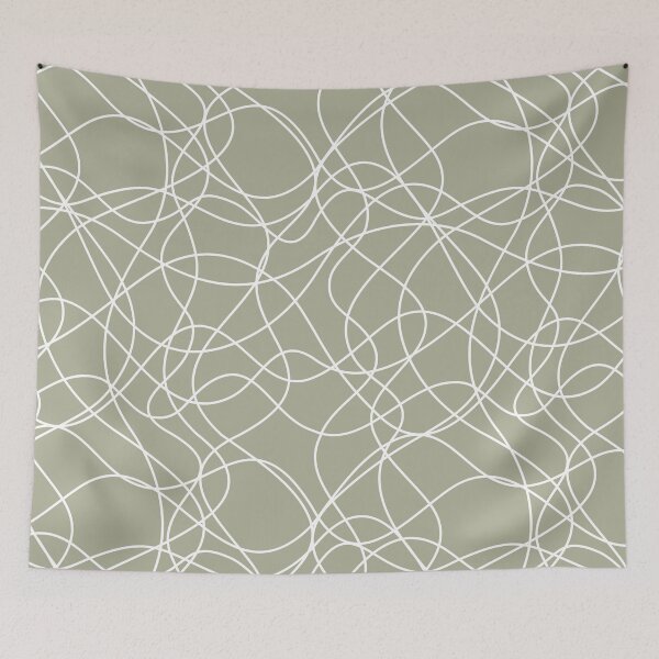 Item preview, Green and White Scribbled Mosaic Pattern Coordinates w/ PPG 2022 Color of the Year Olive Sprig PPG1125-4 - Colour Trends - Hue - Shade designed and sold by ColorOfTheYears.