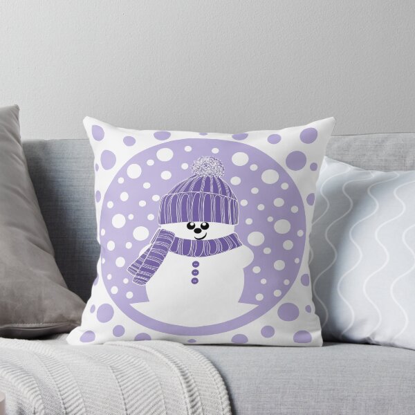 Item preview, Krimbles Fun Dotty Snowman with Lilac Woolly Hat and Scarf designed and sold by Krimbles.