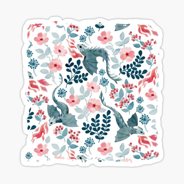 Item preview, Dragons pastel floral designed and sold by adenaJ.