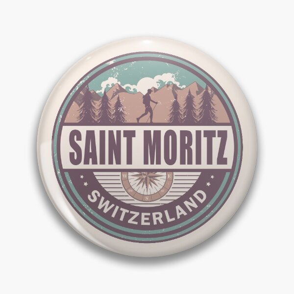 Item preview, Saint Moritz Switzerland Swiss Alps Vintage Hiking Design designed and sold by CynthiaGraphics.