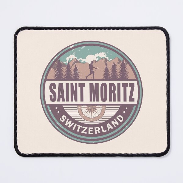 Item preview, Saint Moritz Switzerland Swiss Alps Vintage Hiking Design designed and sold by CynthiaGraphics.