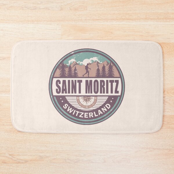 Item preview, Saint Moritz Switzerland Swiss Alps Vintage Hiking Design designed and sold by CynthiaGraphics.