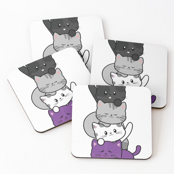 Item preview, Asexual Kawaii Cat LGBTQ Ace Pride Flag kittens designed and sold by amyjay92.