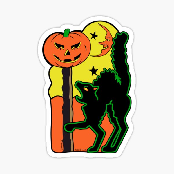 Vintage Halloween Cat Sticker