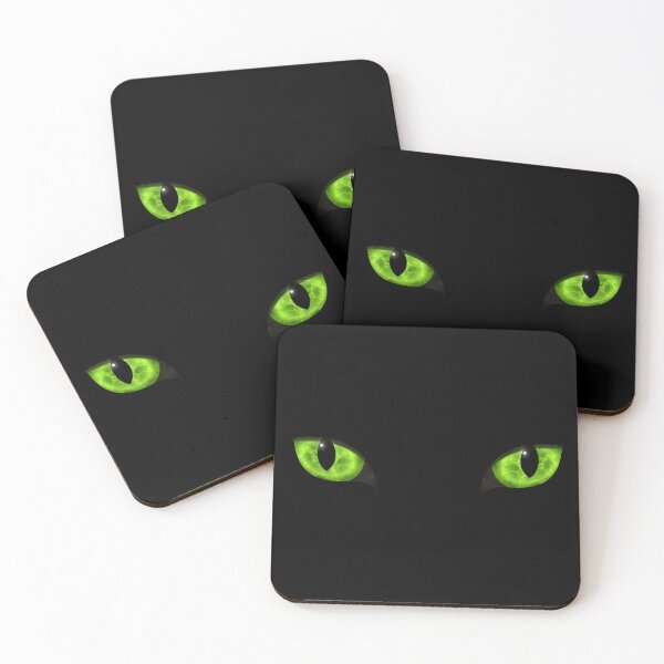 Item preview, Glowing lime green cat eyes designed and sold by Pear Tree Studio.