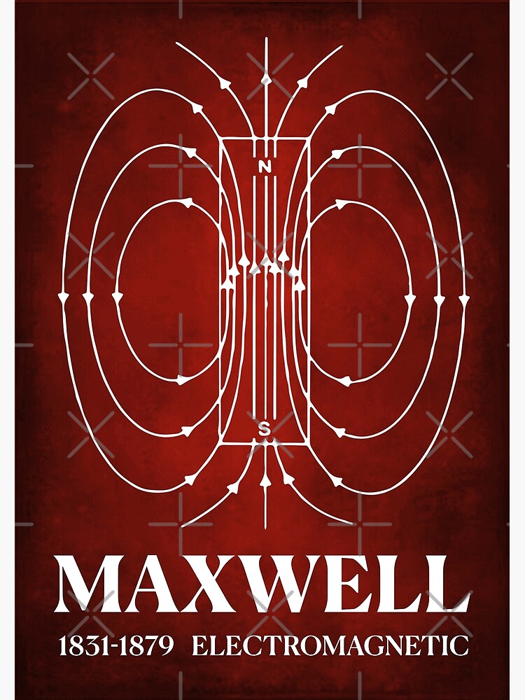Discover Magnetic lines James Clerk Maxwell electromagnetic waves Poster Premium Matte Vertical Poster