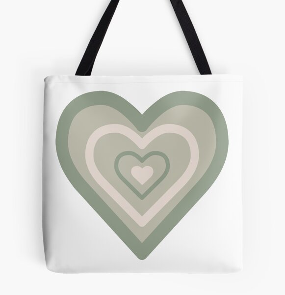 Green Heart Large Tote Bag