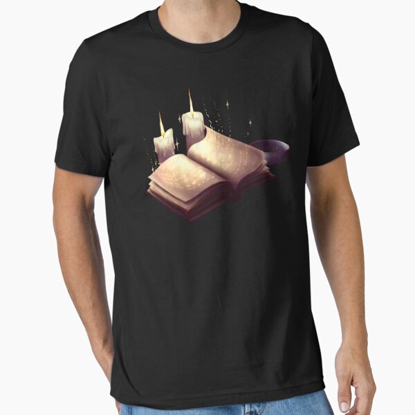 Magic Book Of Spells With Candles Essential T-Shirt