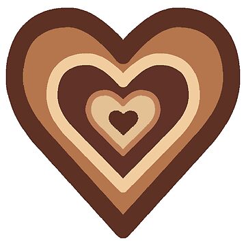 Colorful Brown Heart Stickers Trendy Design, Y2k, Aesthetic, Laptop Decal,  Teen, Love, Cute 