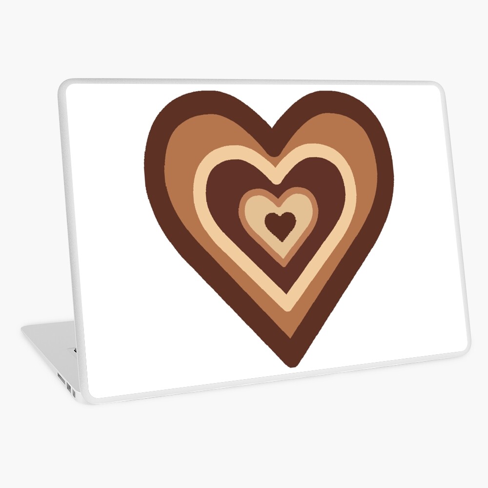Colorful Brown Heart Stickers Trendy Design, Y2k, Aesthetic, Laptop Decal,  Teen, Love, Cute 