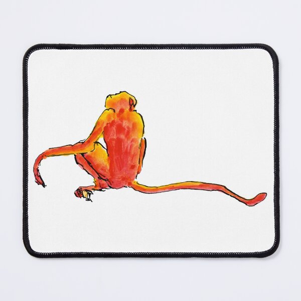 Sitting Red Monkey Mouse Pad