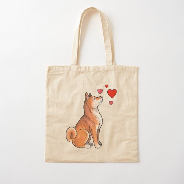 Goofy Face Shiba Inu Love Canvas Handbags