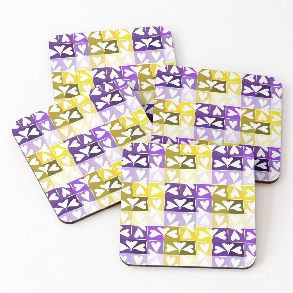 Item preview, Heart pattern (Yellow&Purple) designed and sold by VioletandGrace.