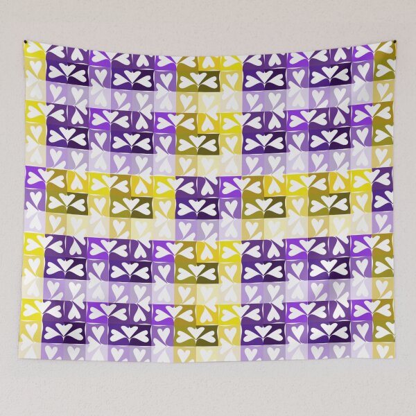 Item preview, Heart pattern (Yellow&Purple) designed and sold by VioletandGrace.
