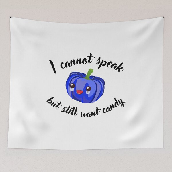 Item preview, I cannot talk, but  still want candy, Blue Autism Pumpkin designed and sold by Smileycreation.
