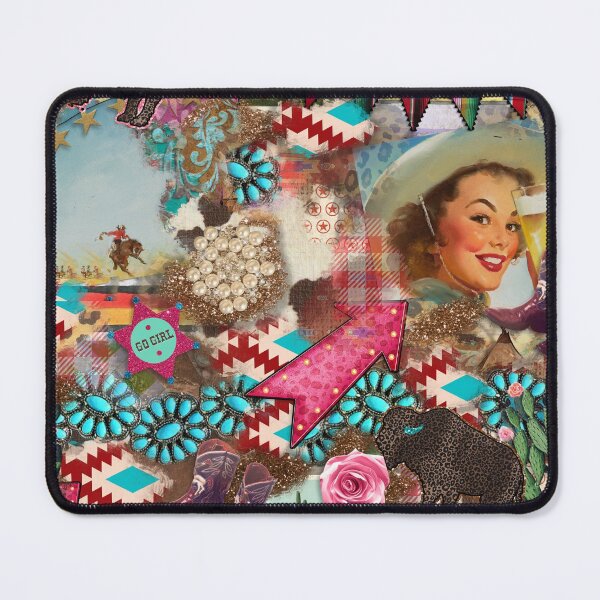 Item preview, Vintage Western Theme Country Cowgirl Pinup Pattern designed and sold by LiveAesthetic.