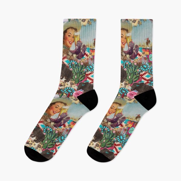 Item preview, Vintage Western Theme Country Cowgirl Pinup Pattern designed and sold by LiveAesthetic.