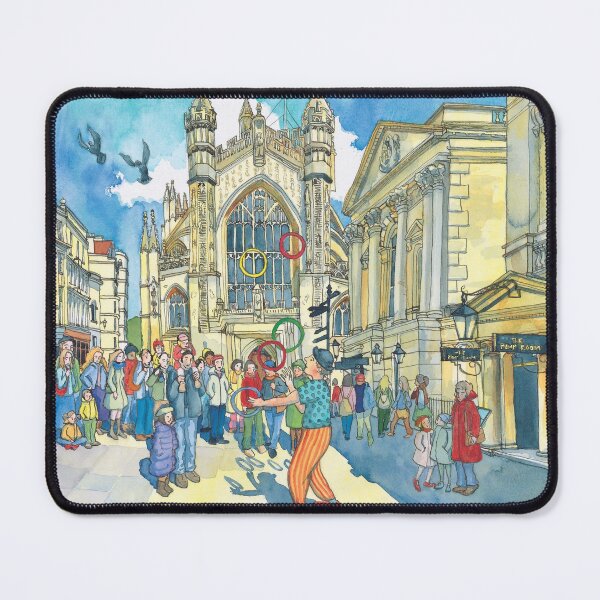 Busking in Bath Abbey Churchyard Mouse Pad