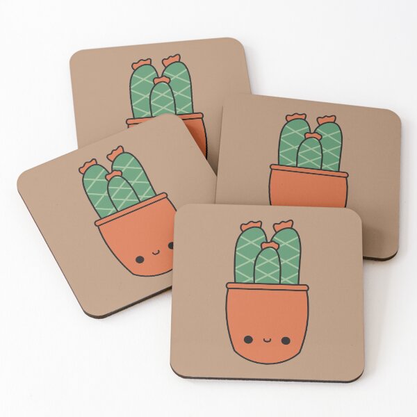 Item preview, Cute Kawaii Cactus In Orange Pot designed and sold by KawaiiByDice.