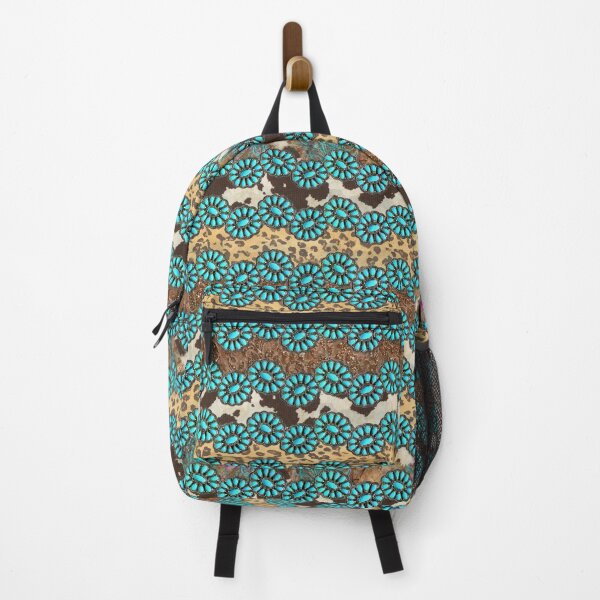 Item preview, Vintage Western Theme Country Cowhide Leather Turquoise Pattern designed and sold by LiveAesthetic.